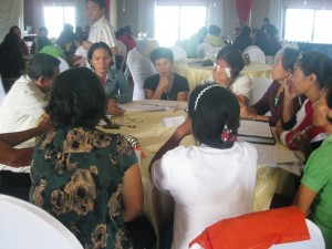 One parent-leader emotionally shed a tear during group sharing.