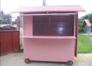 The newly-built rolling store, ready to be of service to the women seeking temporary shelter at the center.