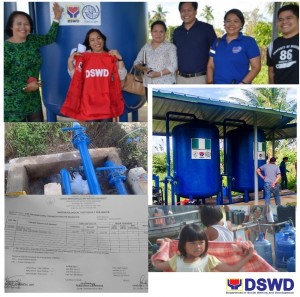 (L to R) DSWD Undersecretary for Operations and Programs Group-Protective Programs (OPG-PP) Vilma Cabrera, Head, RRMP Pauline Nadera, IOM Philippines Program Manager in Camp Coordination and Camp Management(CCCM) Conrad Navidad, Christy Marfil and DSWD DRRM Focal Rey Martija visit the Ridgeview water system.